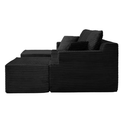 Modular Sectional Couches for Living Room, Deep Seat Compression Sofa with High-Density Memory Foam, Boneless Upholstered Couch image 3