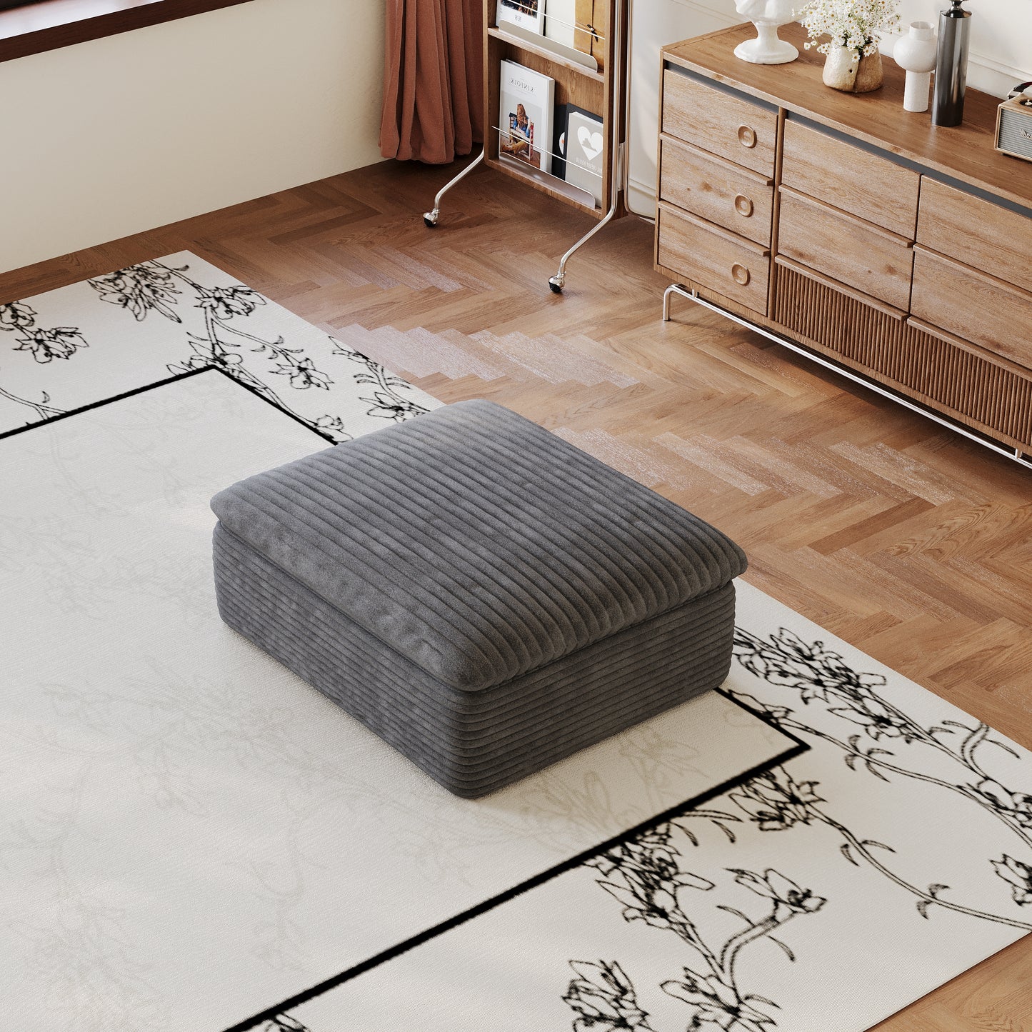 1 Ottoman,Dark Grey image 3