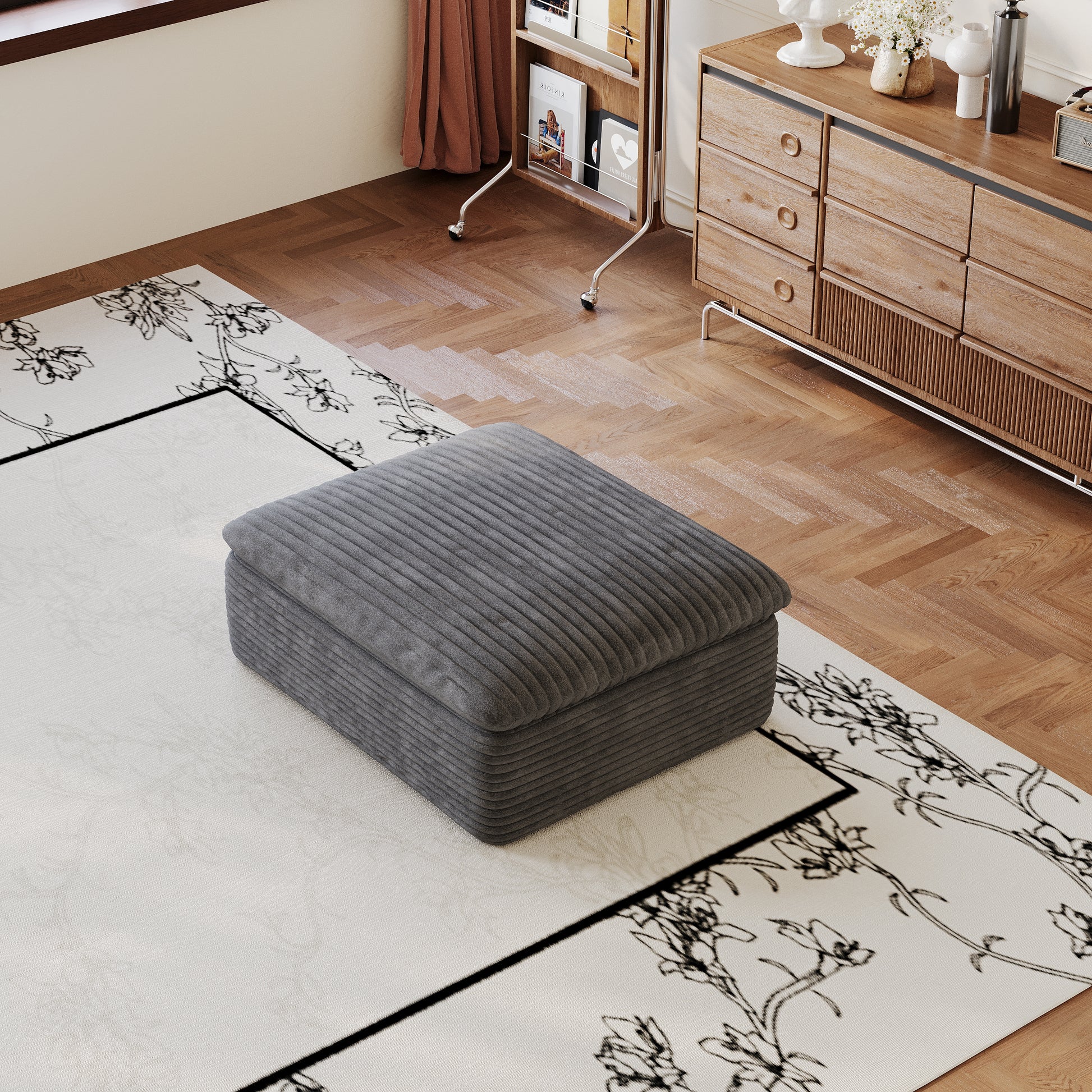 1 Ottoman,Dark Grey image 3
