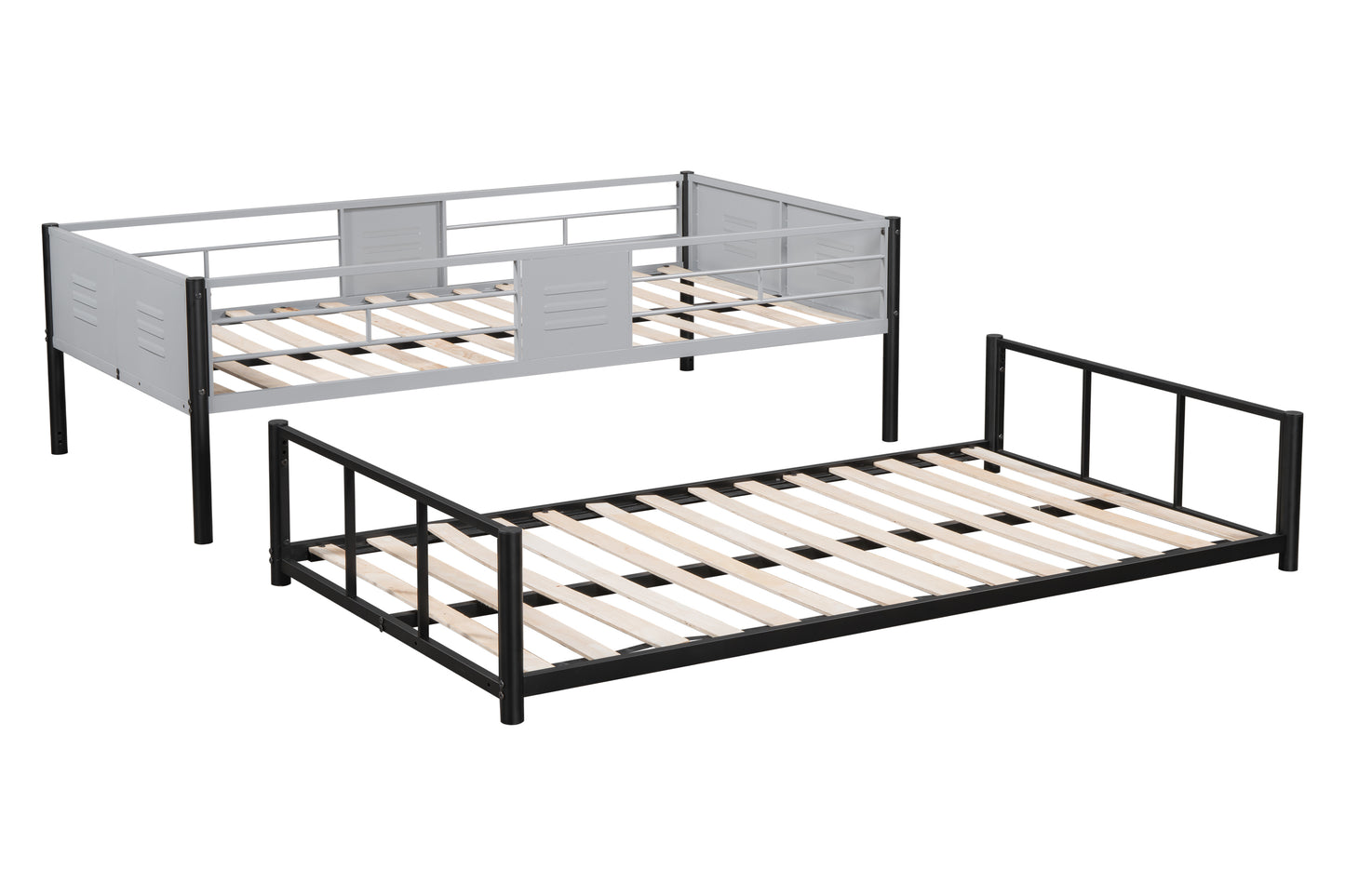 Metal Twin over Twin Bunk Bed with Vent Board/ Heavy-duty Sturdy Metal/ Noise Reduced/ Safety Guardrail/ CPC Certified image 8
