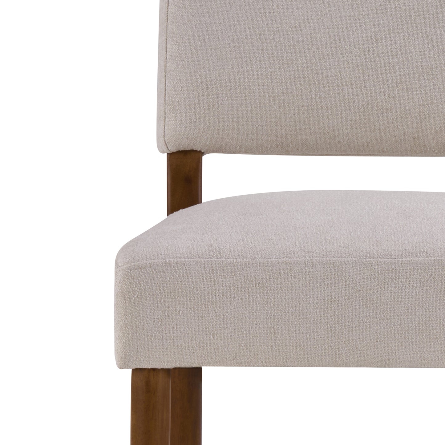 26'' Seat Height Light Gray Fabric & Walnut Rubberwood Bar Stool, Adjustable Floor Leveler, Spacious Seat for Kitchen Island(Light gray,set of 2) image 10