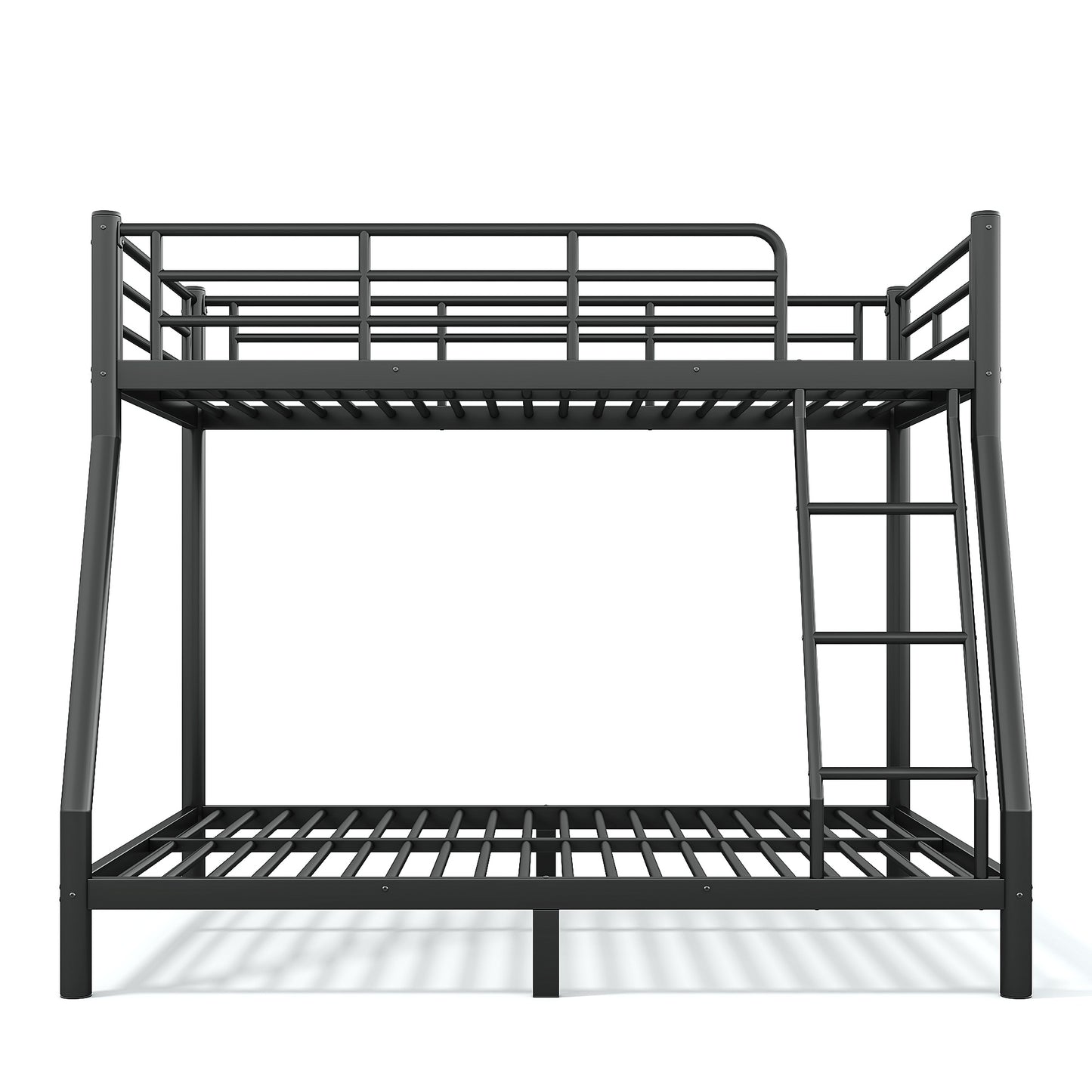 Twin over Full Size Metal Bunk Bed for Teens and Adults,Space-Saving/Noise Reduced/No Box Spring Needed, Round Tube, Black image 10