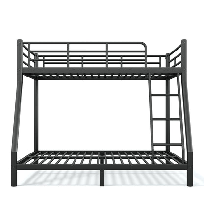 Twin over Full Size Metal Bunk Bed for Teens and Adults,Space-Saving/Noise Reduced/No Box Spring Needed, Round Tube, Black image 10