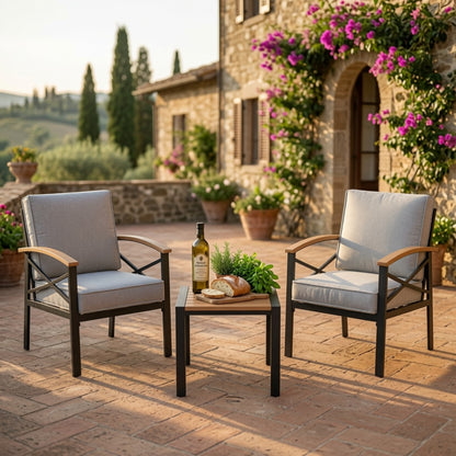 18.9” Black Square Side Havey-Duty Metal Outdoor Patio End Table image 6