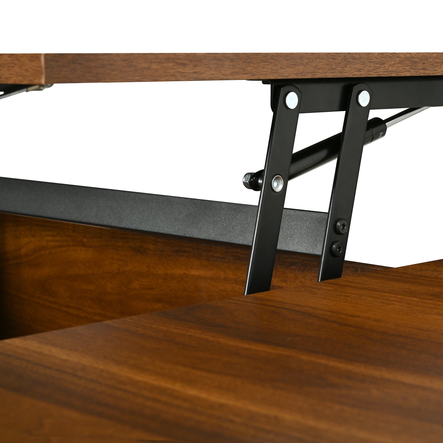 U-Can Minimalist Oval Lift-Top Coffee Table with Hidden Storage and Wood Wave Grain Finish image 10