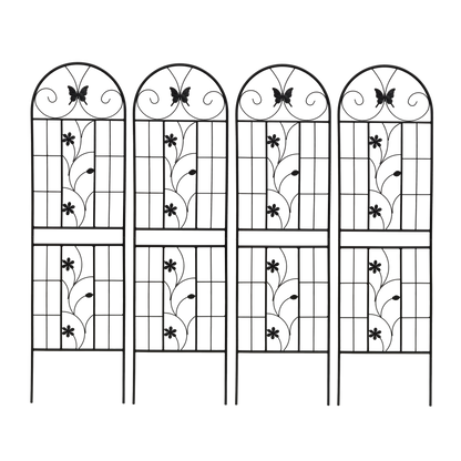 4 Pack Metal Garden Trellis 71" x 19.7" Rustproof Trellis for Climbing Plants Outdoor Flower Support Black image 12