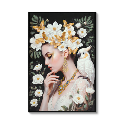 Beauty Posters Beauty lady Wall Art Gold and White Floral Canvas Artwork for Living Room Modern Photo Prints for Home 24x36 Inch Bedroom Pictures Wall Decor image 2