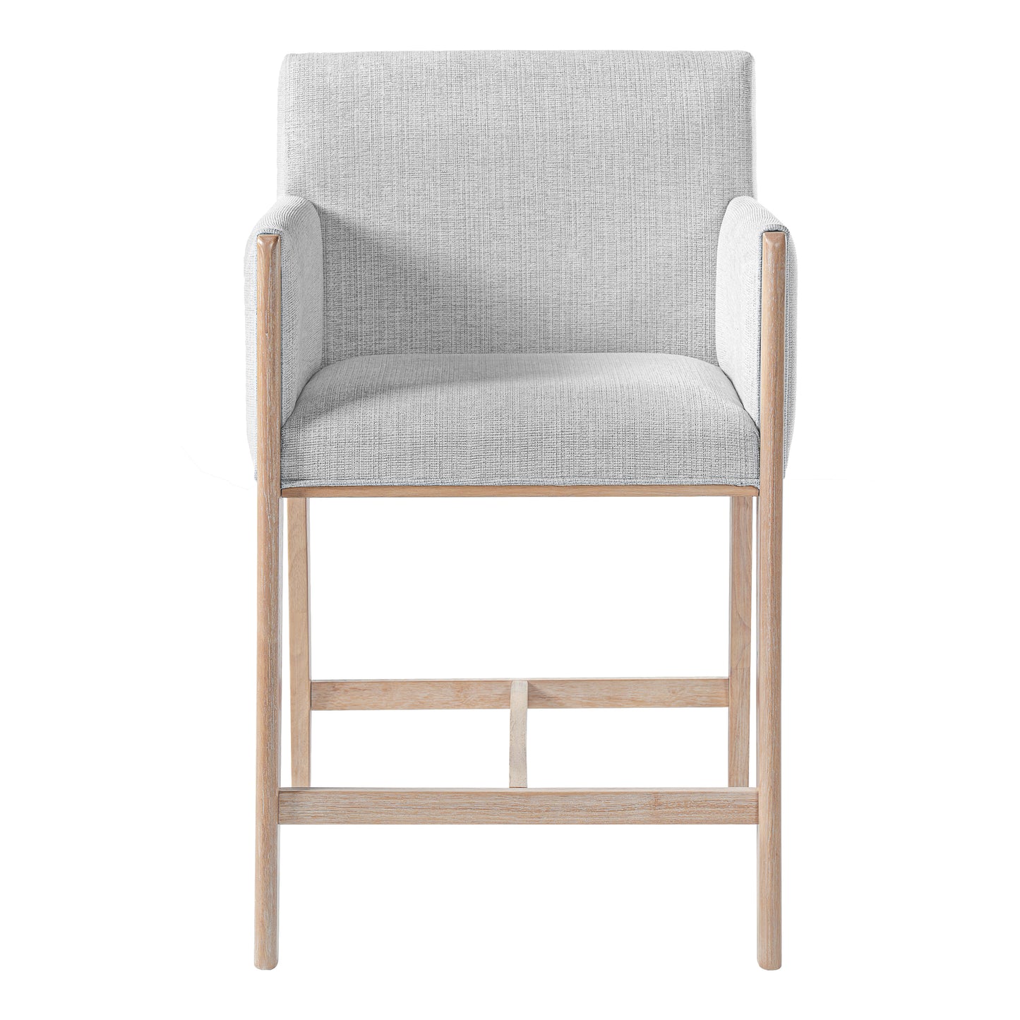24'' Seat Height Upholstered Counter Stools with Arms for Kitchen Island/Dining Room, Set of 2 image 4