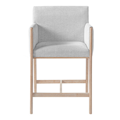 24'' Seat Height Upholstered Counter Stools with Arms for Kitchen Island/Dining Room, Set of 2 image 4