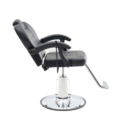 90°-150° Reclining Barber Chairs for Barbershop, Heavy Duty Hydraulic Pump 360°Swivel Salon Chair for Hair Stylist -Black image 10