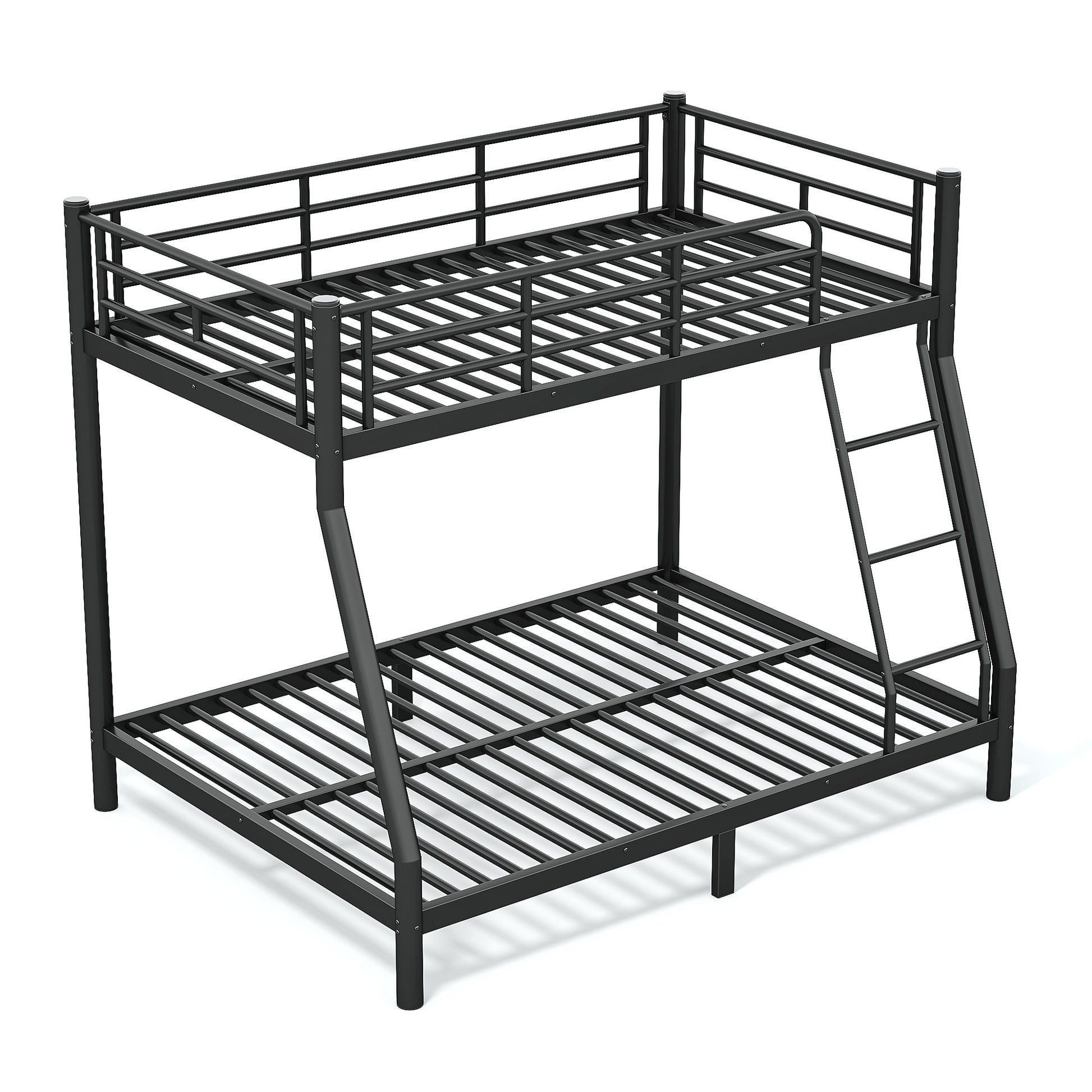 Twin over Full Size Metal Bunk Bed for Teens and Adults,Space-Saving/Noise Reduced/No Box Spring Needed, Round Tube, Black image 11