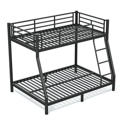 Twin over Full Size Metal Bunk Bed for Teens and Adults,Space-Saving/Noise Reduced/No Box Spring Needed, Round Tube, Black image 11