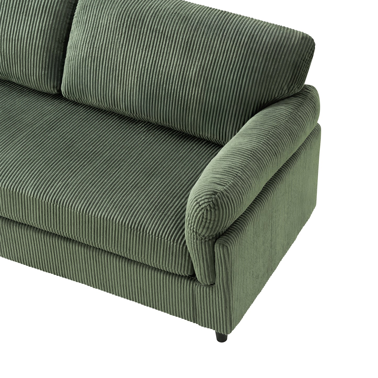 82.6" Corduroy Loveseat Sofa, Mid-Century Modern 2-Seater Couch, Iron & Wood Frame Construction,Soft Fabric Upholstered Love Seat for Living Room & Bedroom image 6