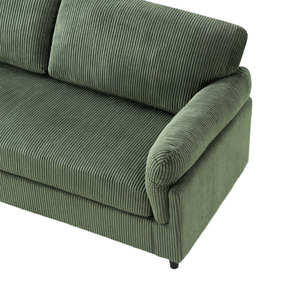 82.6" Corduroy Loveseat Sofa, Mid-Century Modern 2-Seater Couch, Iron & Wood Frame Construction,Soft Fabric Upholstered Love Seat for Living Room & Bedroom image 6