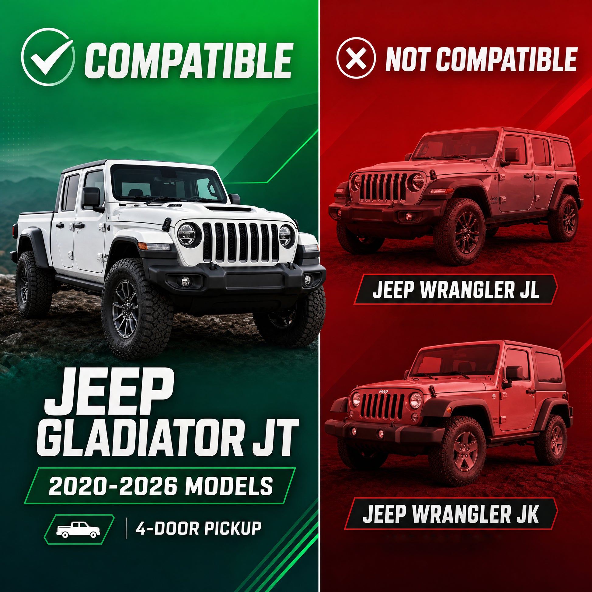 Hexagonal style Running Boards Compatible with 2020-2026 Jeep Gladiator Jt 4 Door. Made with Carbon Steel. 6 Inch Gladiator Side Steps Step Bars Nerf Bars Bolt installation image 4
