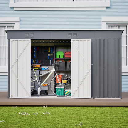 10'x4' Outdoor Metal Storage Shed for Garden Tools Lockable Door With Floor Frame image 11