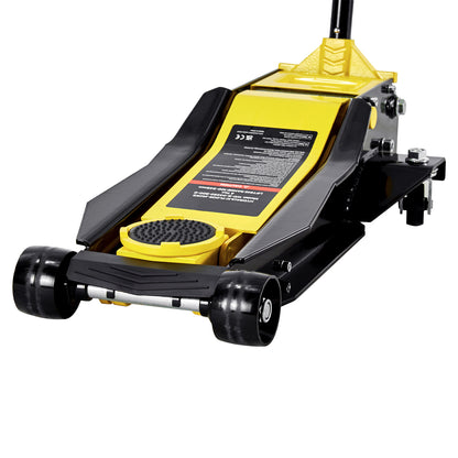 Low Profile Floor Jack, 4 Ton (8818 lbs) Capacity, Steel Racing Floor Jack with Dual Pistons Quick Lift Pump, Hydraulic Trolley Car Lift for Sport Utility Vehicle, Lifting Range 3.9-21.5 Inches image 1