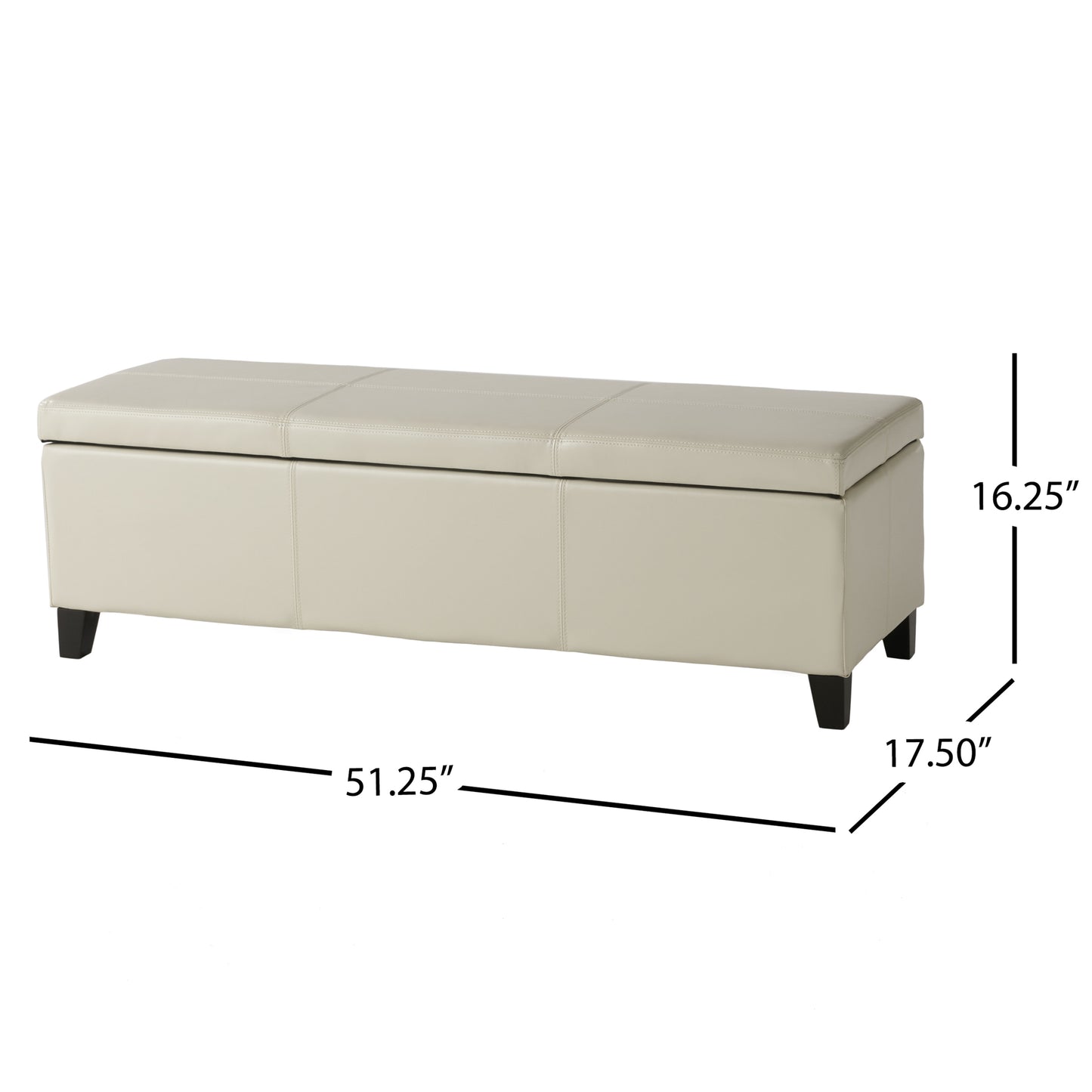 Upholstered PU Leather Storage Ottoman, Solid Wooden Legs (old sku 57742.00IVY) image 3