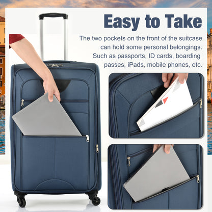 Softside Luggage Expandable 3 Piece Set Suitcase with Duffel Bag Upright Spinner Softshell Lightweight Luggage Travel Set-22/26/30 IN image 8