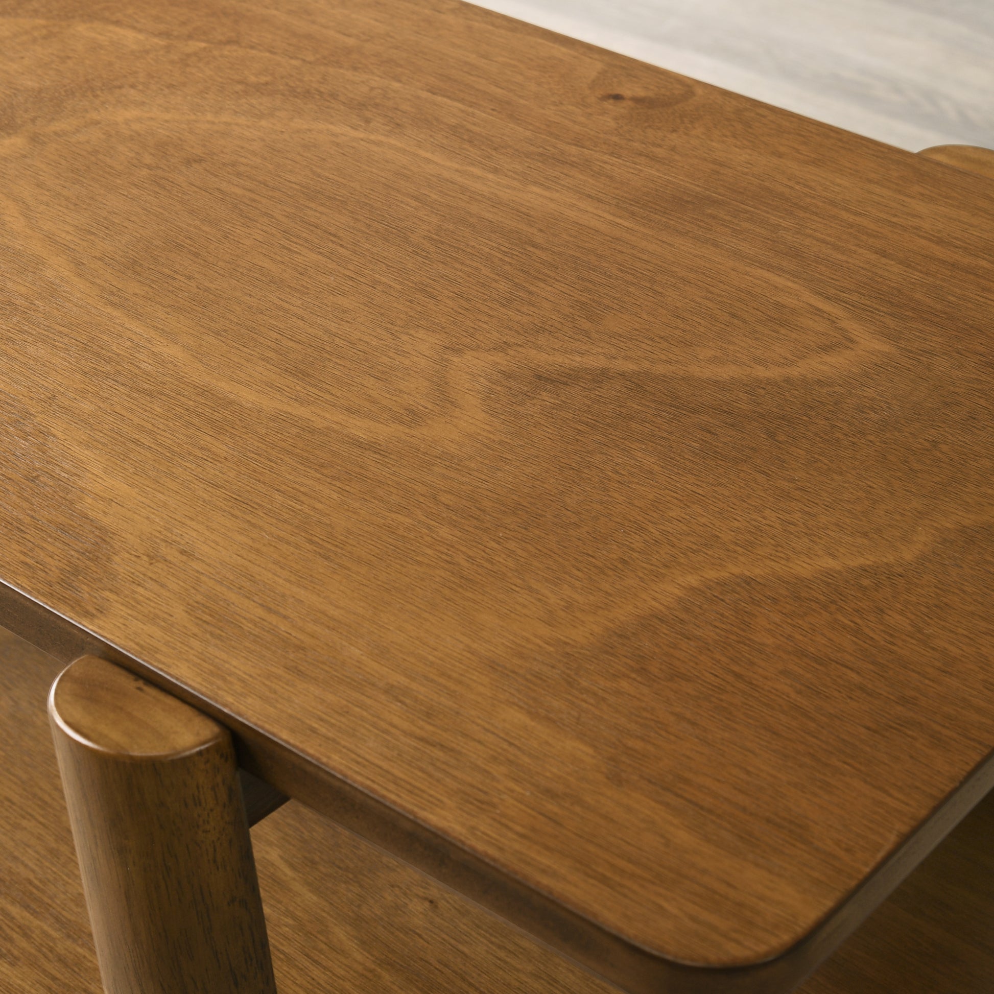 Metz Mid-Century Modern Wood Shelf Coffee Table, Walnut Finish image 4