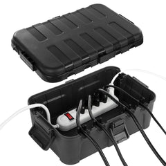 Large Outdoor Electrical Box (12.5 x 8.5 x 5 inch), IP54 Waterproof Extension Cord Cover Weatherproof, Protect Outlet, Plug, Socket, Timer, Power Strip, Holiday Light Decoration, Black