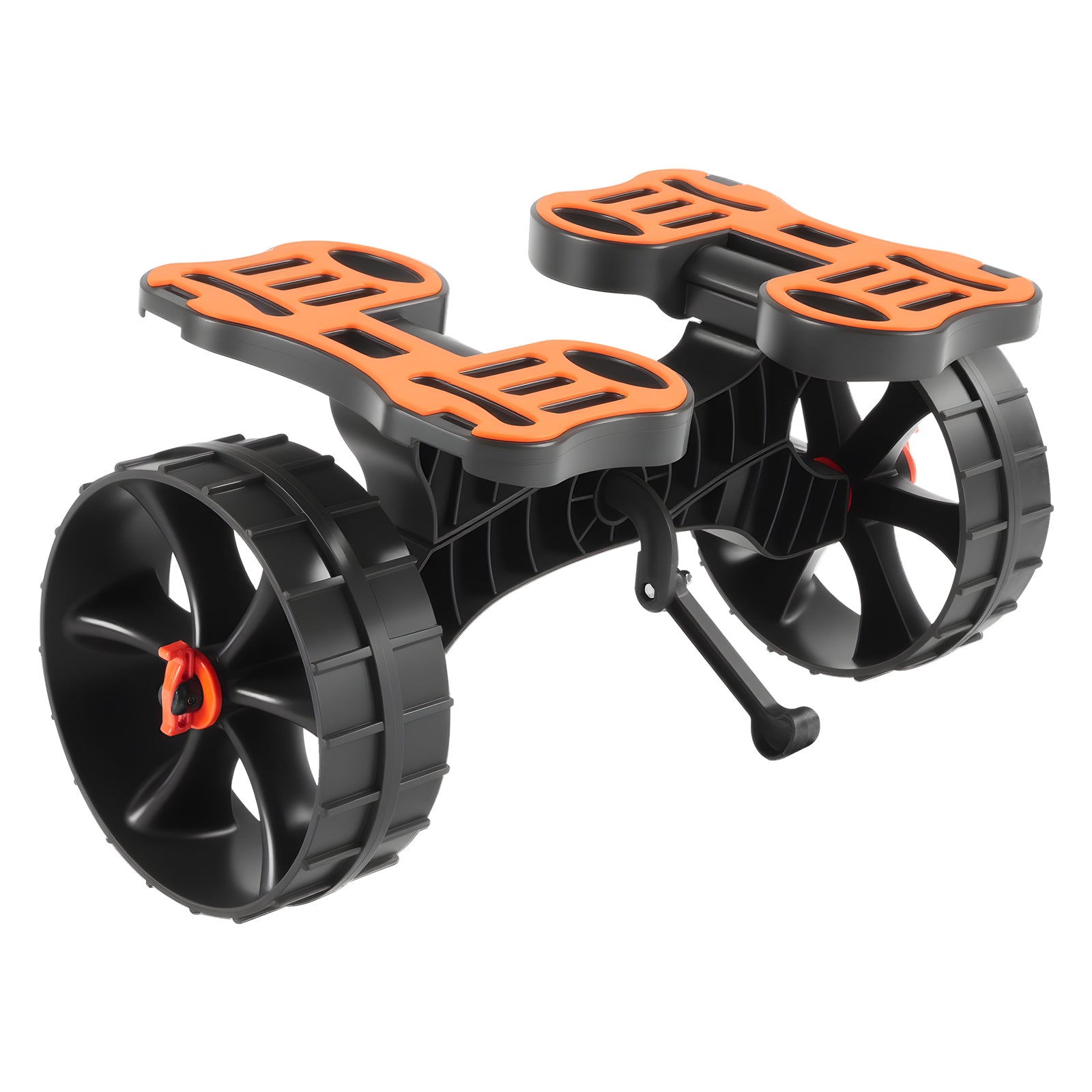 Kayak Cart, 300 lbs Load Capacity, Foldable Kayak Trolley with 10-inch Solid Rubber Tires & 1 Ratchet Strap, Paddle Board Trolley for Carrying Kayaks, Canoes, Paddleboards, Float Mats, Jon Boats image 3