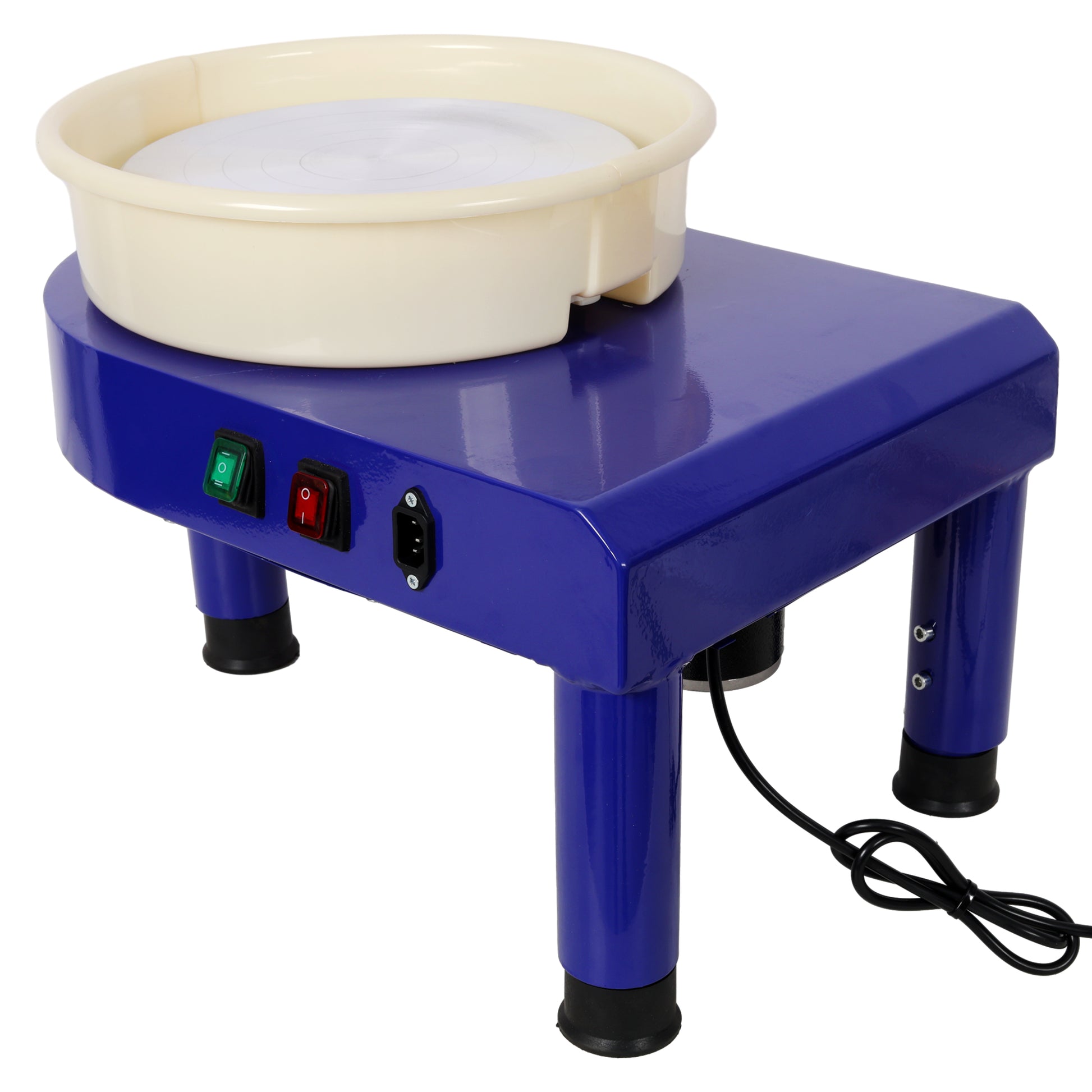 Close-up of pottery wheel turntable and foot pedal - 11 inch ceramic machine