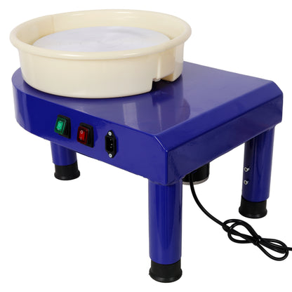 Close-up of pottery wheel turntable and foot pedal - 11 inch ceramic machine
