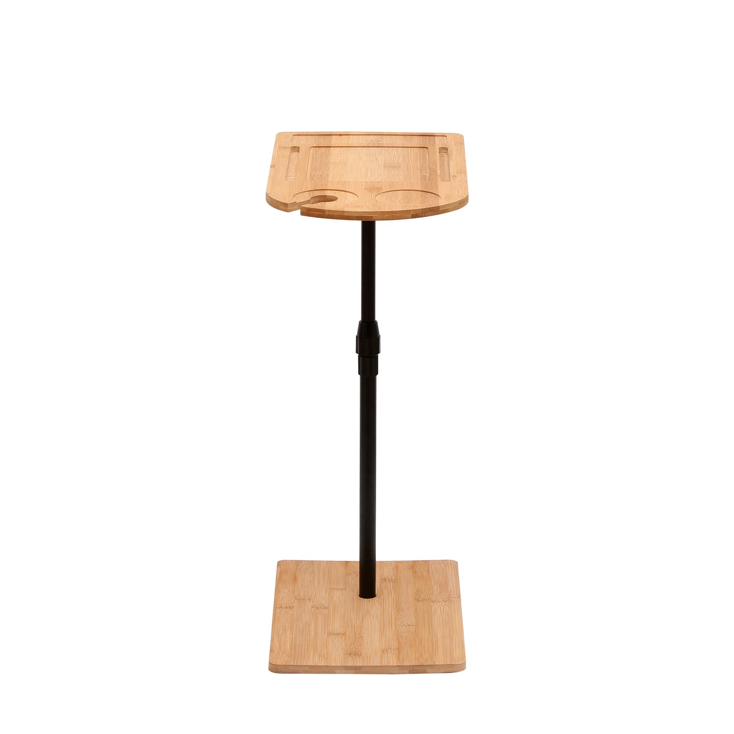 Couch Tray Table Bamboo Height Adjustable Side Table for Sofa C-shaped Oval End Tables with Slots for Bed & Chairs in Living Room & Bedroom (Oval + Rectangle) image 9