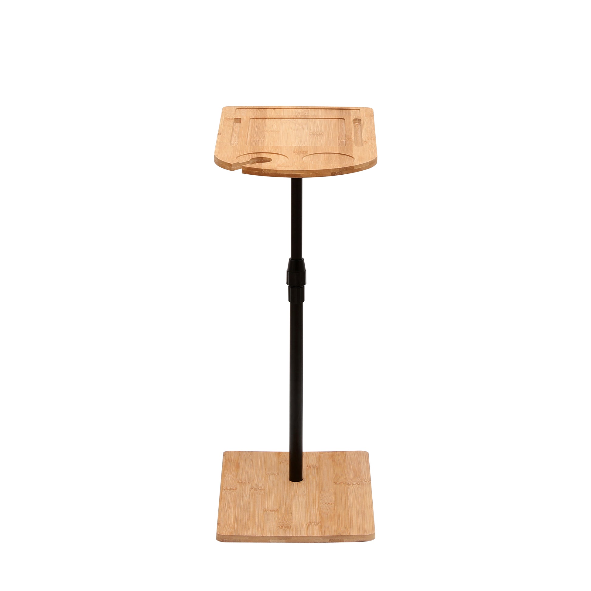 Couch Tray Table Bamboo Height Adjustable Side Table for Sofa C-shaped Oval End Tables with Slots for Bed & Chairs in Living Room & Bedroom (Oval + Rectangle) image 9