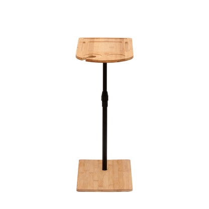 Couch Tray Table Bamboo Height Adjustable Side Table for Sofa C-shaped Oval End Tables with Slots for Bed & Chairs in Living Room & Bedroom (Oval + Rectangle) image 9