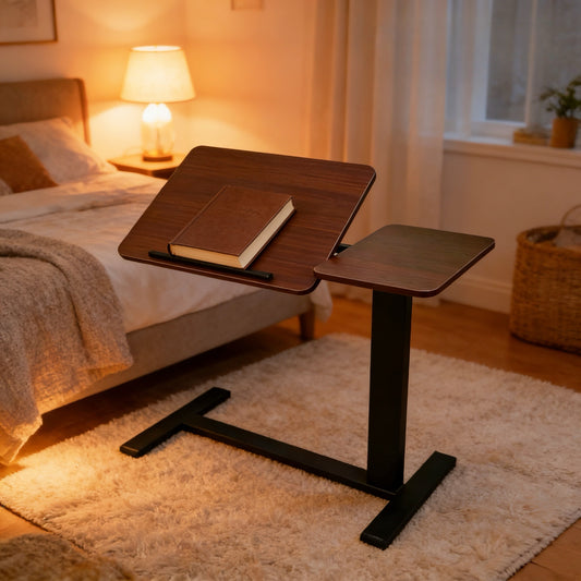 Mobile Adiustable Standing Desk, Walnut Color image 1