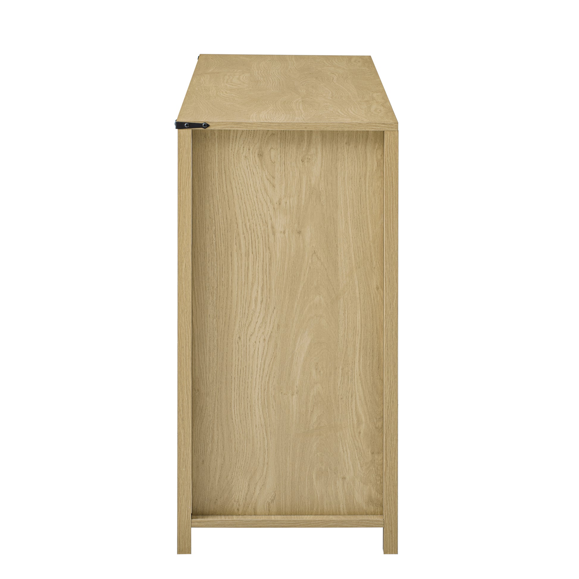 U_STYLE 59.3''Sideboard with Sliding Barn Door and Mesh Panels,Farmhouse Buffet with Open Storage,Suitable for Living Room, Hallway, Balcony,Kitchen, Office image 11