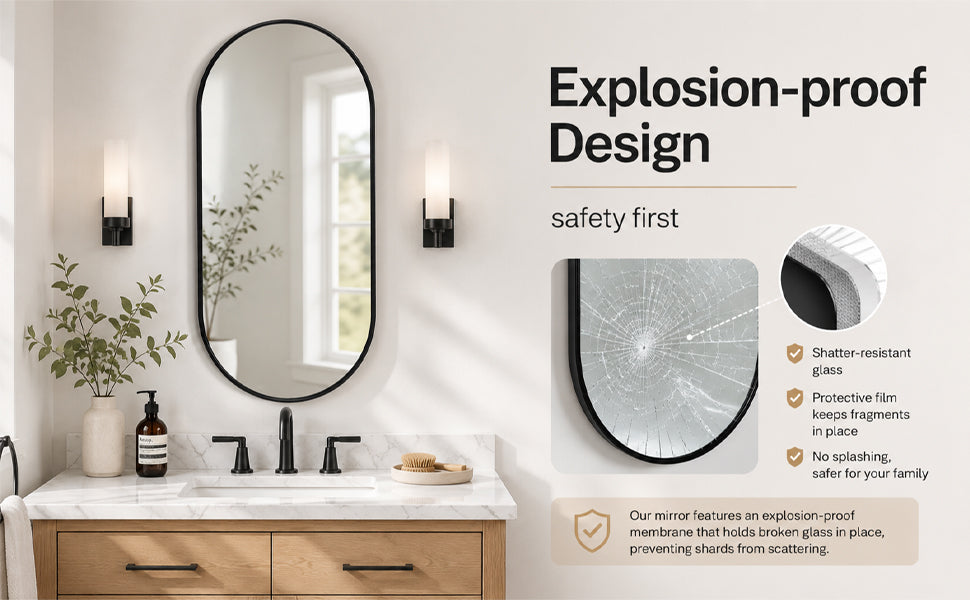 BLACK PVC frame mirror 16X36 INCH image 4