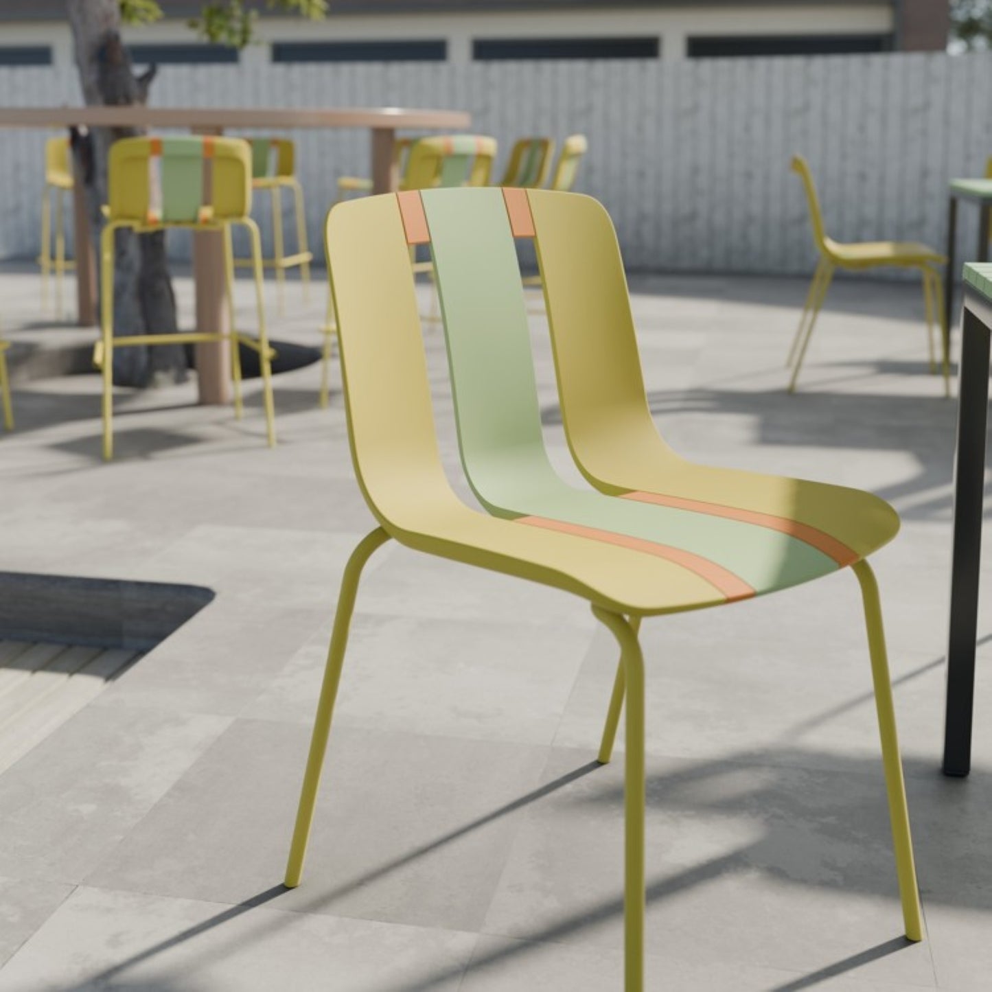 Summer 4-Pack Modern Striped Color Block Chairs – Stacked