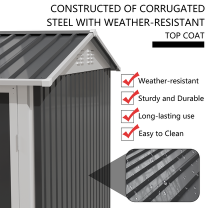 9*6 FT Metal Garden Shed for Patio Backyard Tools House Storage Shed with One Window 9.5 x 6.7FT image 8