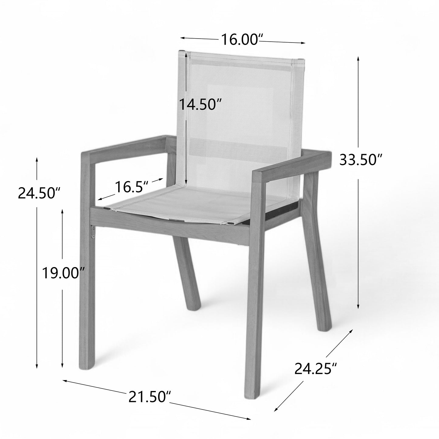 7 Pieces Acacia Wood Outdoor Dining Set s,Modern 6 Chairs 1 Large Table, Dining Furniture Set for Lawn, Backyard, Garden Deck,Poolside,Beige image 10