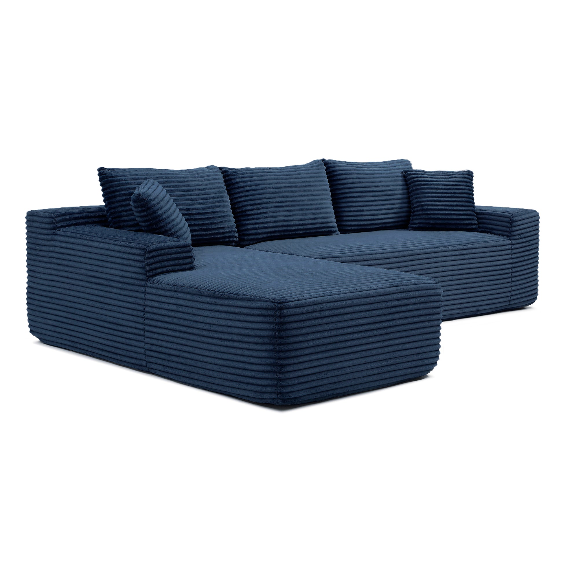 105'' Modular Sectional Sofa, Cloud Sectional Couch with Deep Seat, Modern Modular L-Shape Sofa Couch with Chaise,Upholstered Couches for Living Room Bedroom,No Assembly, (Blue) image 9