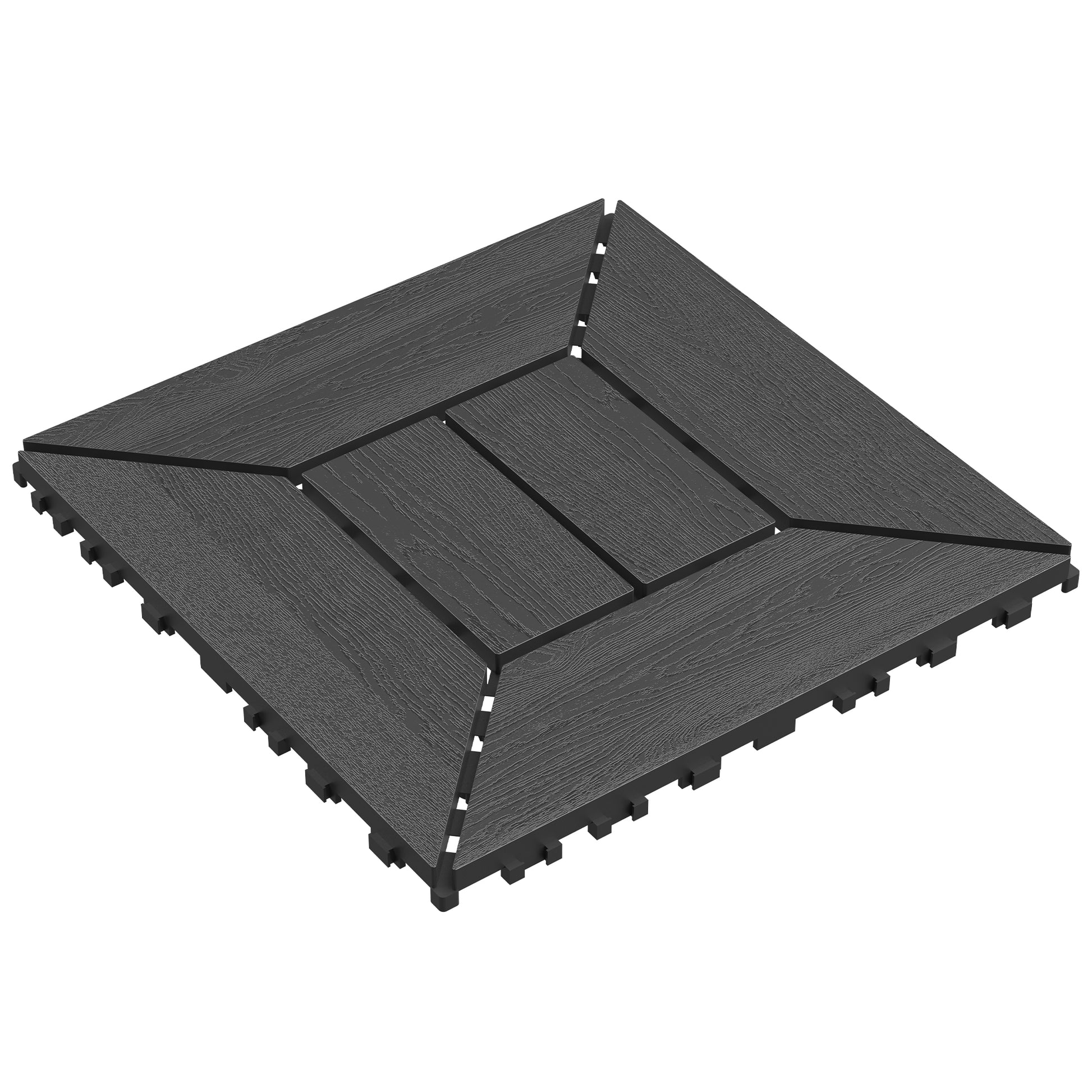 New 12 inch balcony deck tiles, DIY interlocking deck floor tiles, indoor and outdoor floor tiles, easy to install patio tiles, suitable for poolside balcony, backyard, 44 pieces dark gray image 1