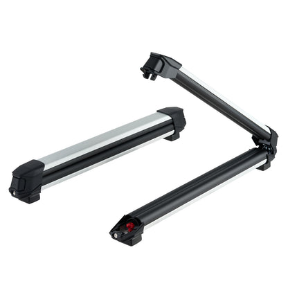 Ski & Snowboard Roof Rack, Carry up to 6 Pairs of Skis or 4 Snowboards, 2 PCS Aluminum Universal Car Roof Rack with Lock & Rubber Padding, Carrier for Fishing Rod, Fit Most Slotted Crossbars image 7