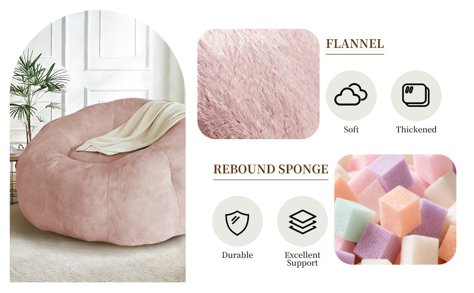 Round Floral Bean Bag Chair,Comfort and Body-Contouring Support for Versatile Home Relaxation and Decor Integration image 6