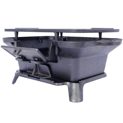 Oval Cast Iron Grill Outdoor, Portable Charcoal Grill and Tabletop Cast Iron Skillet - 100% Cast Iron, Durable, Small Charcoal Grill, Camping Stove, Hibachi Grill image 9