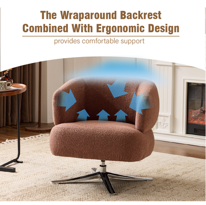 Cuddle-style leisure swivel sofa chair, suitable for balconies, studies and living rooms, Red image 10