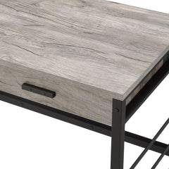 Disho  Light Weathered Oak & Black Finish Writing Desk W/USB