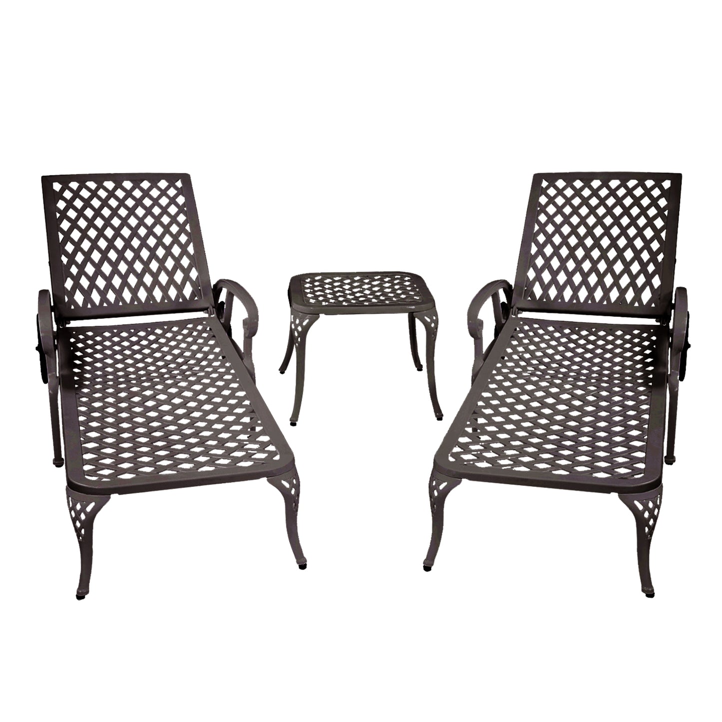 Aluminium Cast lounge chair 1pcs brown image 6