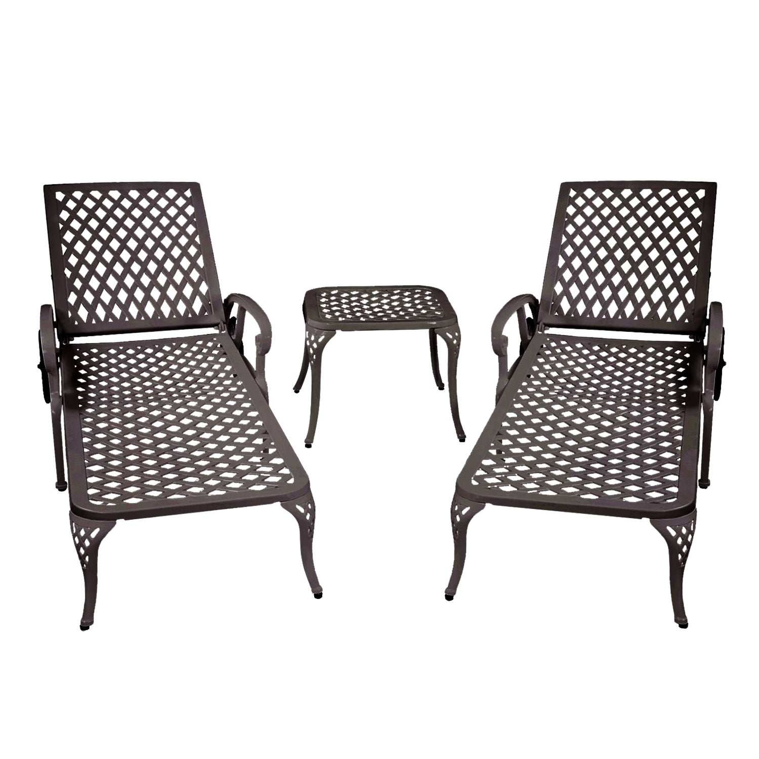 Aluminium Cast lounge chair 1pcs brown image 6