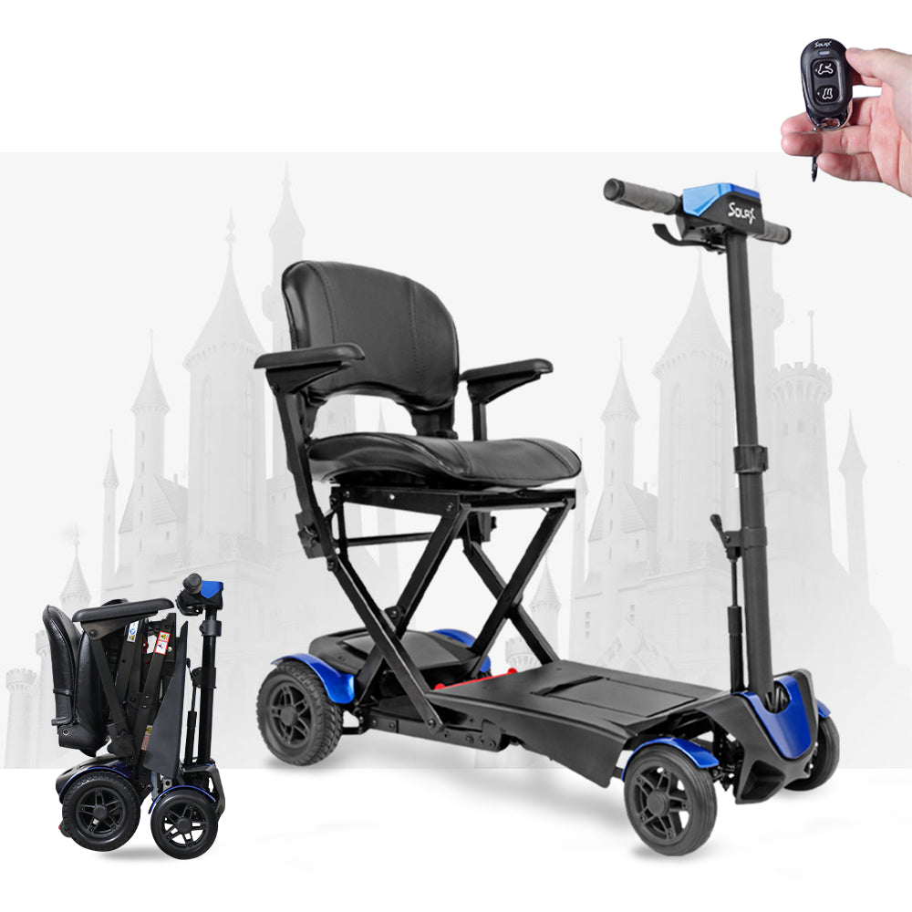 SOLAX Remote Control Foldable Electric Mobility Scooter with Suspension for Senior, Lightweight 4 Wheels Electric Powered Scooter for Travel Shopping image 1