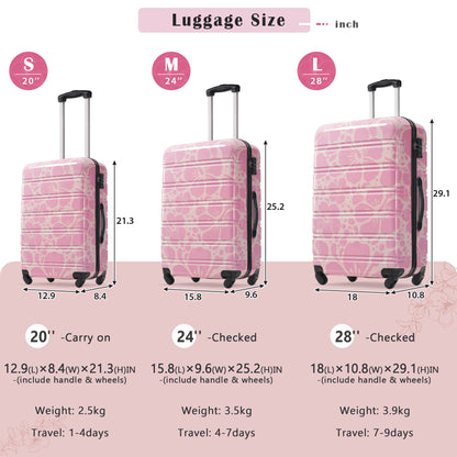 Hardshell Luggage Sets 3 pcs Spinner Suitcase with TSA Lock Lightweight-20"+24"+28" Luggages image 2