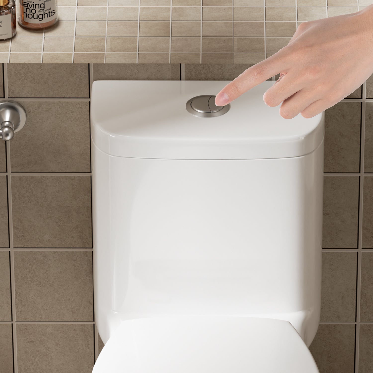 1.1/1.6 GPF Tornado Flush One-Piece Toilet with Comfort Chair Seat ADA Height 17",Powerful & Quiet Dual Flush Modern Toilet,Siphonic S-trap 12",Rimless Bowl with Soft Closing Seat,Gloss White GW-006 image 4