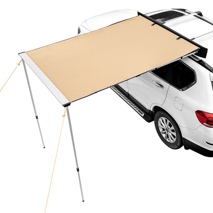 Car Side Awning, Large 4.6'x6.6' Shade Coverage Vehicle Awning, PU3000mm UV50+ Retractable Car Awning with Waterproof Storage Bag, Suitable for Truck, SUV, Van, Campers image 3